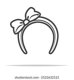 Headband with bow outline icon transparent vector isolated