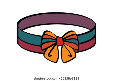 Headband with bow, vector illustration of fashion accessories for women - stylish and chic design