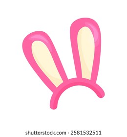 Headband with bunny ears. Cartoon style. For children's design. Vector stock image isolated on white background.