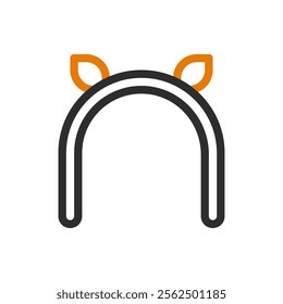 Headband with cat ears icon. Concept of fun, party, and accessory.