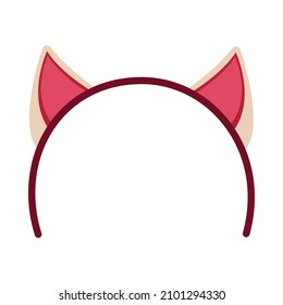 Headband with ears flat icon props for holiday or photo booth vector illustration