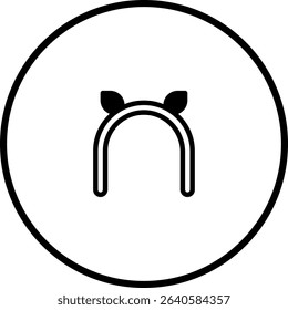 Headband with ears icon isolated on white background, perfect for web design