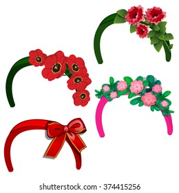 The headband with flowers. Vector illustration.