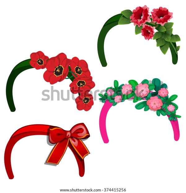Headband Flowers Vector Illustration Stock Vector (Royalty Free) 374415256