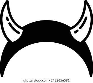 Headband glyph and line vector illustration