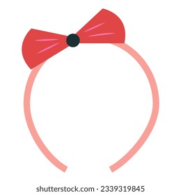 Headband with a hair bow. Hair accessory. Vector illustration.