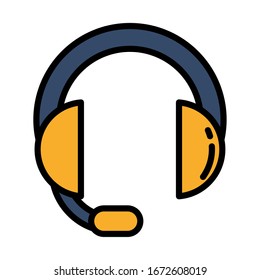 headband headphones on white background vector illustration design