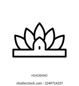headband icon. Line Art Style Design Isolated On White Background