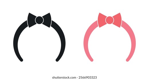 Headband icon set in black and colored