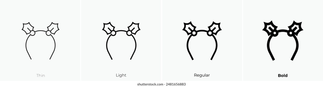 headband icon. Thin, Light Regular And Bold style design isolated on white background
