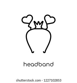 headband icon. Trendy modern flat linear vector headband icon on white background from thin line Birthday and Party collection, outline vector illustration