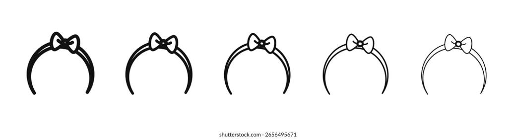 Headband icon vector outline set illustration sign