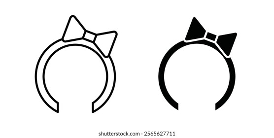 Headband icons in black and white colors