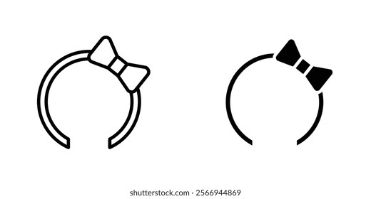 Headband icons. black and white vector set.