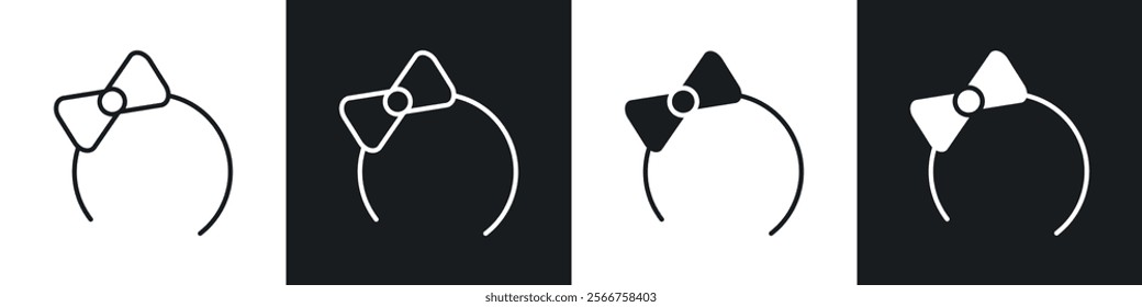 Headband icons in Thin line black color. flat simple vector symbols illustration.