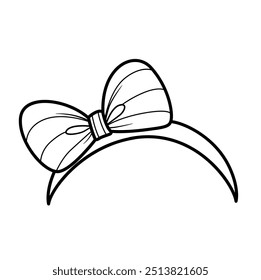 Headband with large striped bow. Image produced without the use of any form of AI software at any stage.