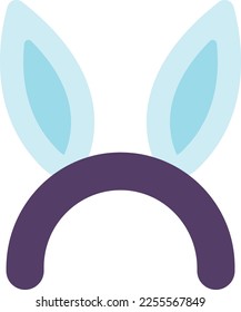 headband with rabbit ears illustration in minimal style isolated on background