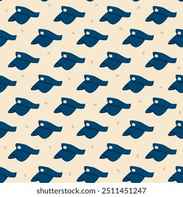 Padrão sem emenda Headband. Tênis cap repetir fundo. Ilustração plana desenhada à mão do vetor.