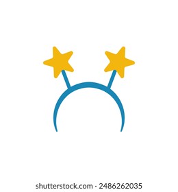 Headband with stars. Hair hoop icon. Colored vector illustration on white background.