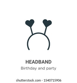 Headband vector icon on white background. Flat vector headband icon symbol sign from modern birthday and party collection for mobile concept and web apps design.