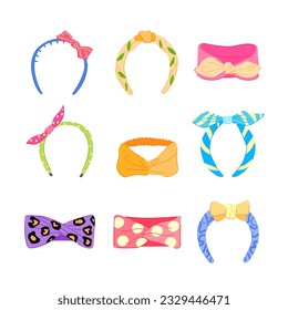 headband women set cartoon. fashion young, style girl, adult beauty headband women sign. isolated symbol vector illustration