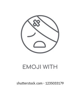 With Head-Bandage emoji linear icon. Modern outline Emoji With Head-Bandage emoji logo concept on white background from Emoji collection.