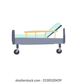 headboard hospital bed cartoon. footboard wheels, height tilt, comfort support headboard hospital bed sign. isolated symbol vector illustration