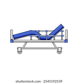 headboard hospital bed cartoon. footboard wheels, height tilt, comfort support headboard hospital bed sign. isolated symbol vector illustration