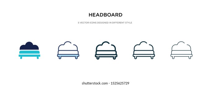 headboard icon in different style vector illustration. two colored and black headboard vector icons designed in filled, outline, line and stroke style can be used for web, mobile, ui