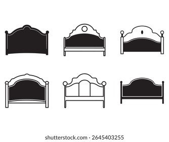 headboard icon silhouette vector illustration
