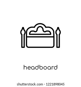 headboard icon. Trendy modern flat linear vector headboard icon on white background from thin line Furniture and household collection, outline vector illustration