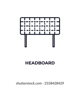 headboard  outline icon. Linear vector from furniture concept. Thin line headboard  icon isolated on white background