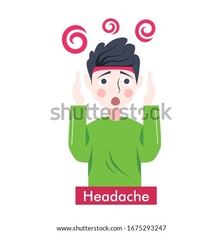Headcache Vector Illustration corona disase