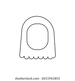 Headcarf thin line icon vector design, Woman Hijab icon in flat style. Muslim woman. Muslim Girl