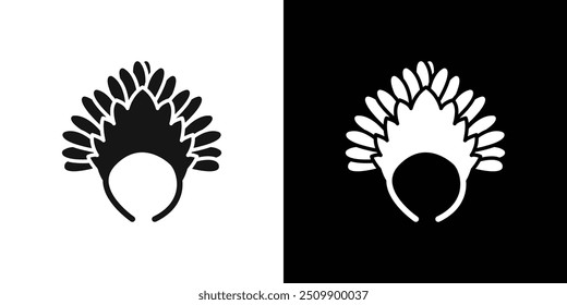 Header Brasilien Symbol Schwarze Linie Kunst Vektor Logo-Set