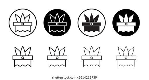 Headdress Brazil icon Black and white outline vector