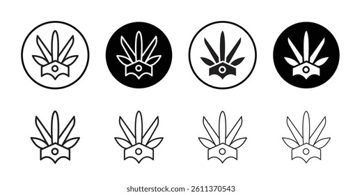 Headdress Brazil icon Flat art illustration in outline