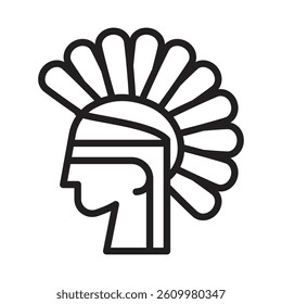 Headdress Brazil icon Line Art Logo set