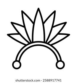 Headdress Brazil icon Outline vector symbol sign