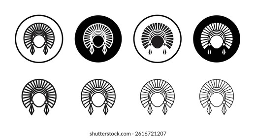 Headdress Brazil icon Thin line illustration set
