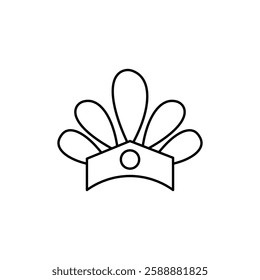 Headdress Brazil icon Vector logo set flat