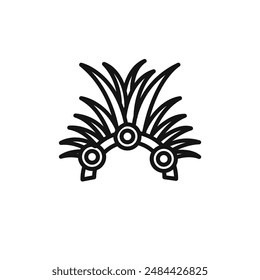 Headdress Brazil icon vector set collection for web