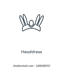 Headdress concept line icon. Linear Headdress concept outline symbol design. This simple element illustration can be used for web and mobile UI/UX.