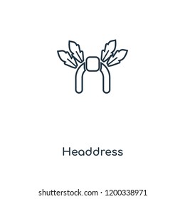 Headdress concept line icon. Linear Headdress concept outline symbol design. This simple element illustration can be used for web and mobile UI/UX.