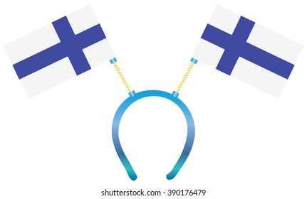 Headdress with a flag of Finland for holiday.