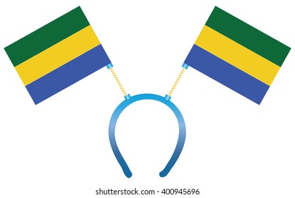 Headdress with a flag of Gabon for holiday.