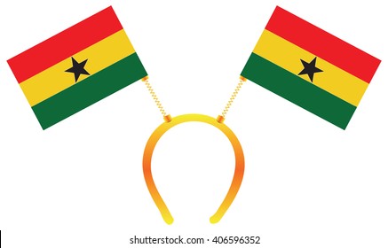 Headdress with a flag of Ghana for holiday.
