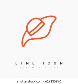 Headdress hat line vector icon