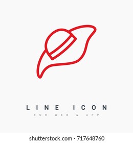 Headdress hat line vector icon