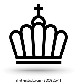 The headdress of the head of the church, the Pope, the pontiff, etc. Icon. Isolated on white.